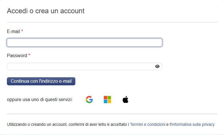 Modulo di accesso