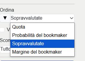 ordinamento Scommesse simili